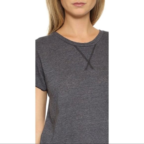 Revolve LNA Annie Crop Top Tee T-Shirt Short Sleeve Crew neck Granite Grey XS - Picture 12 of 14